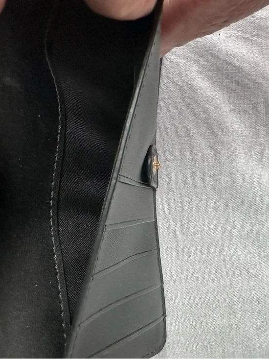 Kate Spade New York Saffiano Leather Wallet Black Blush Bifold Snap Zip Womens - Picture 9 of 9